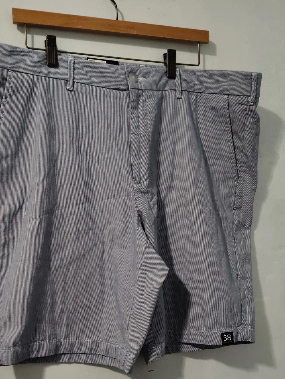 Marc Anthony Light Blue Pinstripe Flat Front Shorts